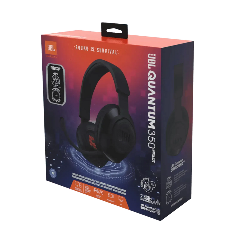 JBL, Fone de Ouvido, Quantum 350 Wireless, Headset Gamer, Over Ear, Microfone Removível - Preto