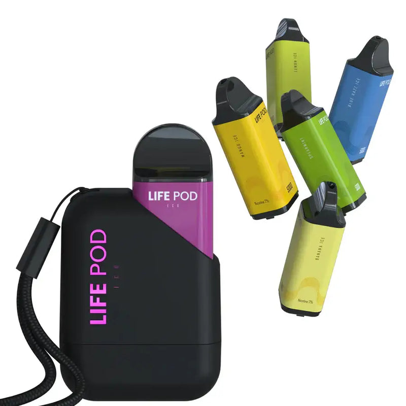 Caixa Kit Life Pod 5.000 Puffs Atacado Bateria + Cartucho – Caixa com 10 unidades